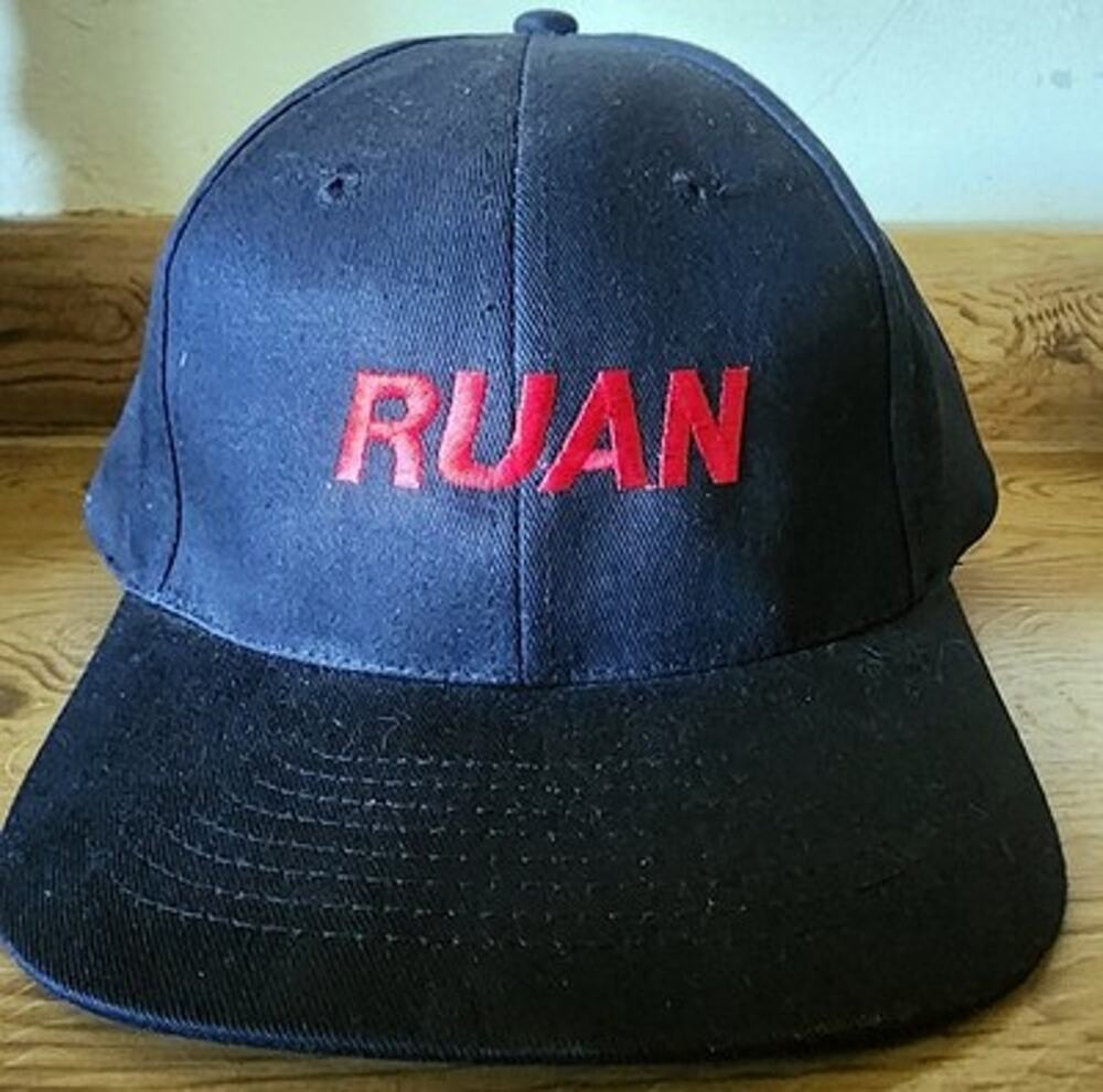 KC Ruan Snapback Hat Men's One Size Fits All Navy Blue Red Embroidered Cap
